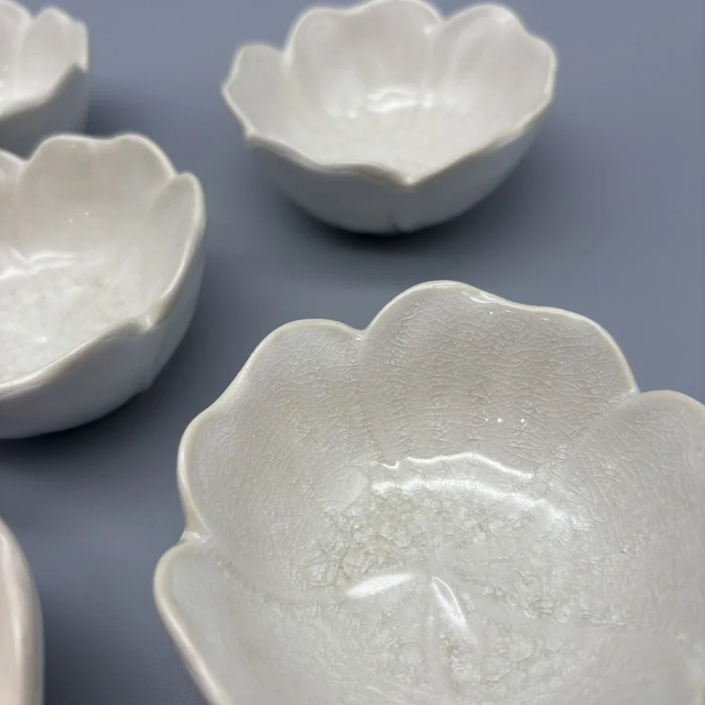 Pier 1 Imports Crackle‎ Flower Bowls 3.5